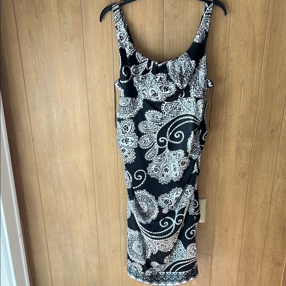 London Times Black and White Paisley Dress - Picture 2 of 12